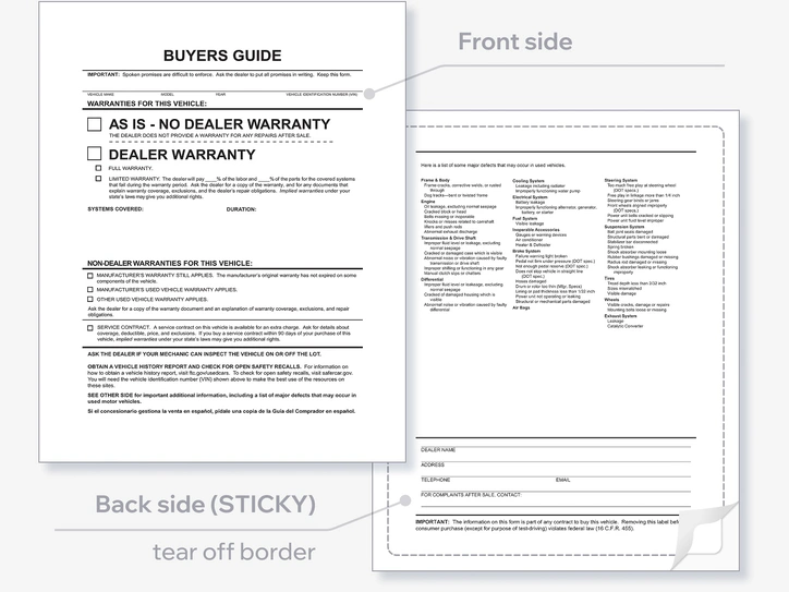 Exterior Buyers Guide Implied Warranty