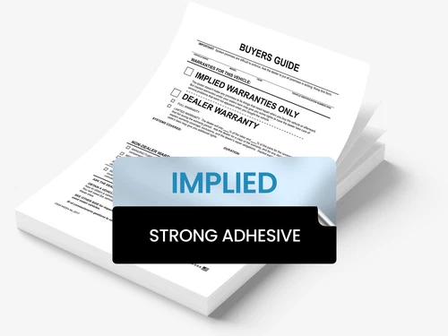 Exterior Buyers Guide - Implied Warranty - P/A - No Lines (Vinyl)
