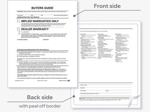 Exterior Buyers Guide Implied Warranty