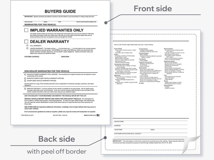 Exterior Buyers Guide Implied Warranty