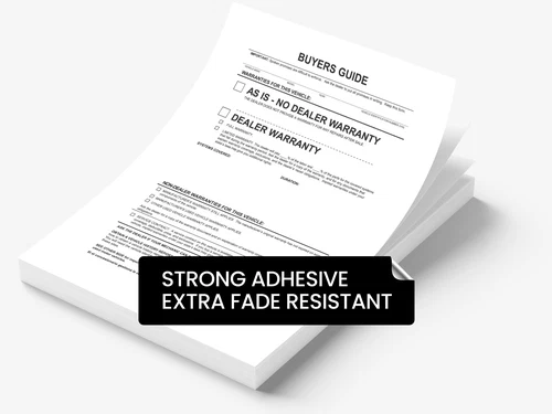 Exterior Buyers Guide - As Is - P/A - No Lines. Strong Adhesive. Extra Fade Resistant (Polyester)