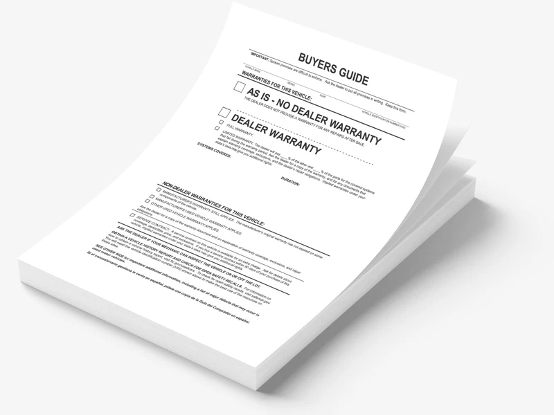 Exterior Buyers Guide - As Is - P/A - No Lines (Vinyl)