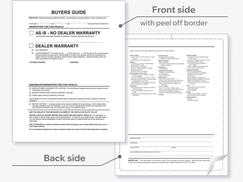 Exterior Buyers Guide - As Is - P/A - No Lines