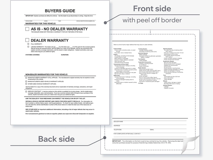 Exterior Buyers Guide - As Is - P/A - No Lines