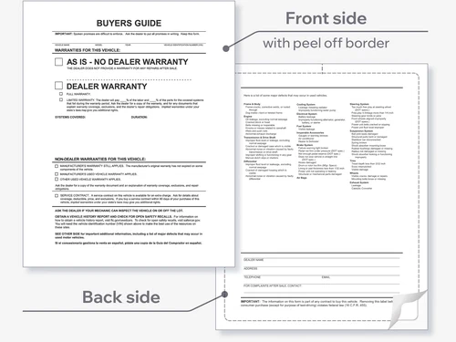 Exterior Buyers Guide - As Is - P/A - No Lines (Vinyl)