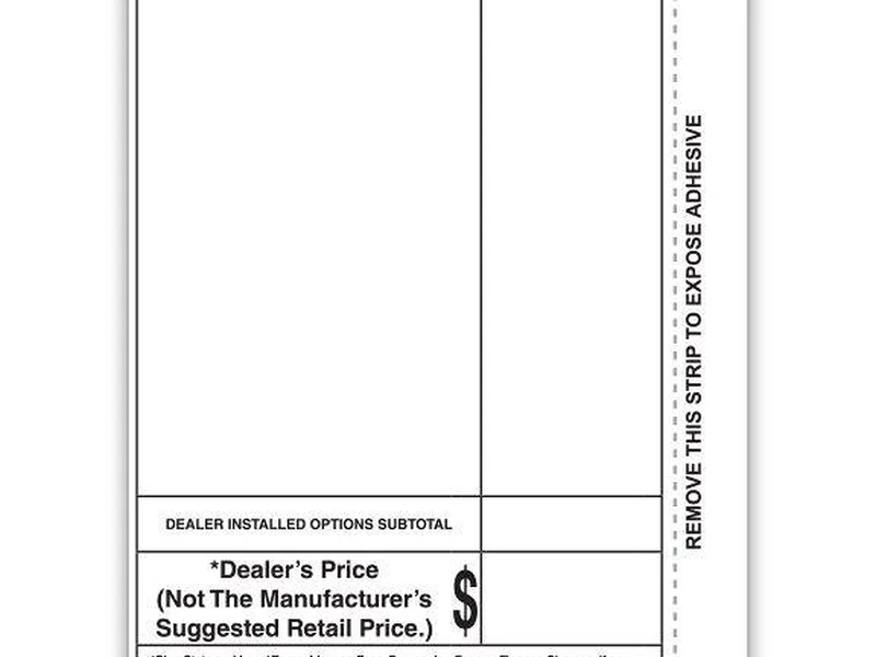 Buy Pre-Printed Addendum Stickers with Permanent Adhesive - BLACK Pre-Printed Addendum Stickers with Permanent Adhesive - BLACK