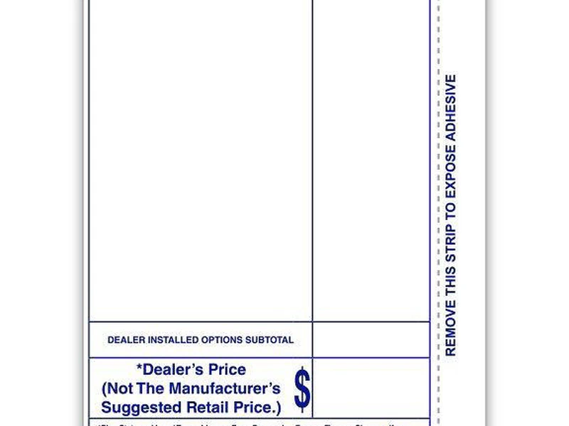 Pre-Printed Addendum Stickers with Permanent Adhesive - BLUE