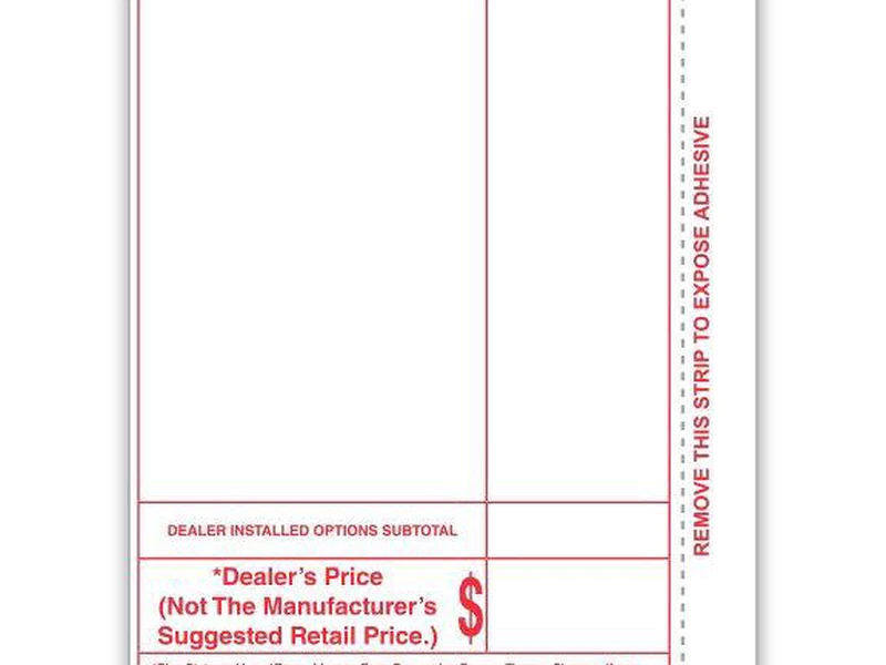 Buy Pre-Printed Addendum Stickers with Permanent Adhesive - RED Pre-Printed Addendum Stickers with Permanent Adhesive - RED